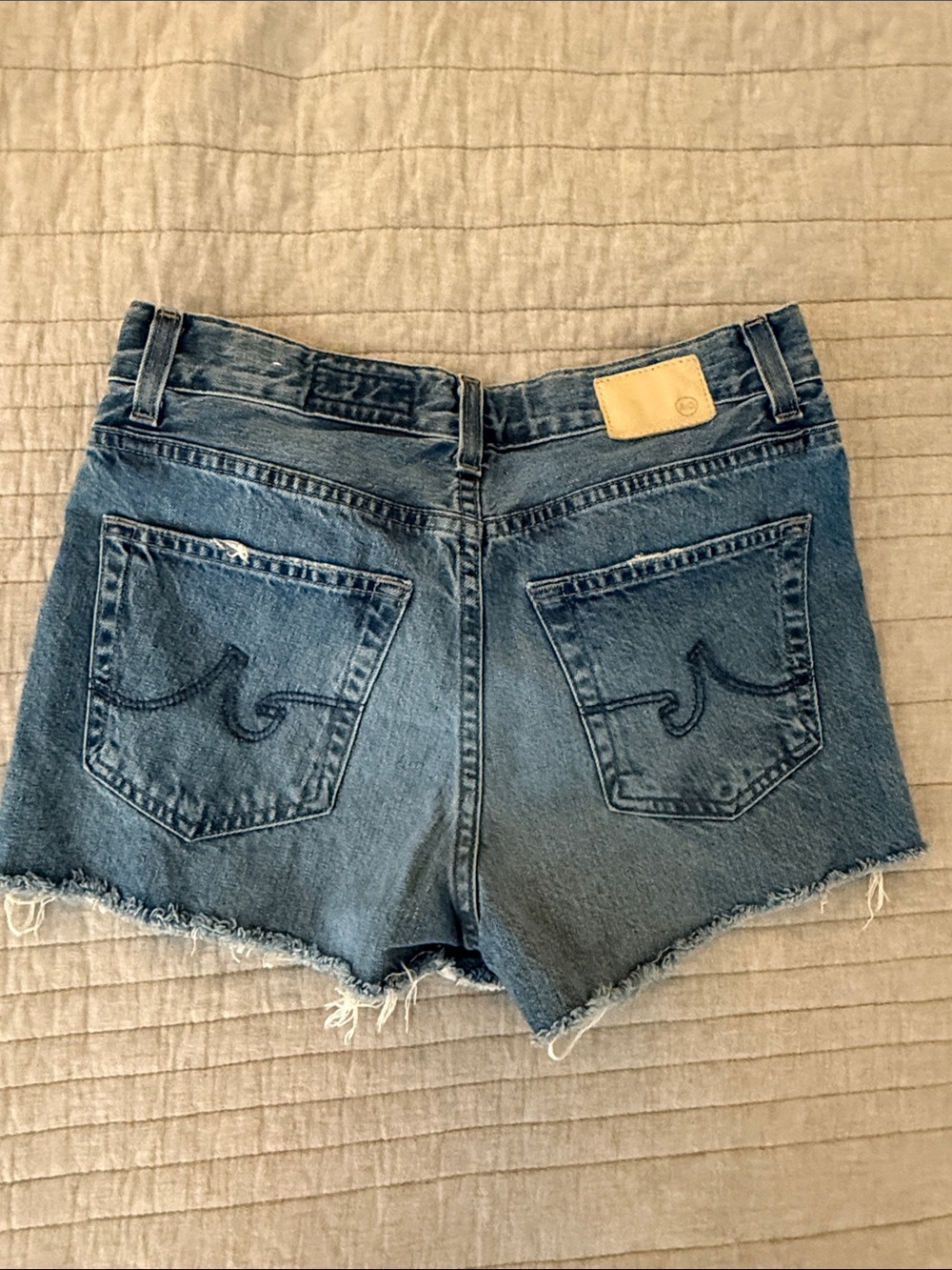 AG Adriano Goldschmied Indigo Denim Cutoff Shorts